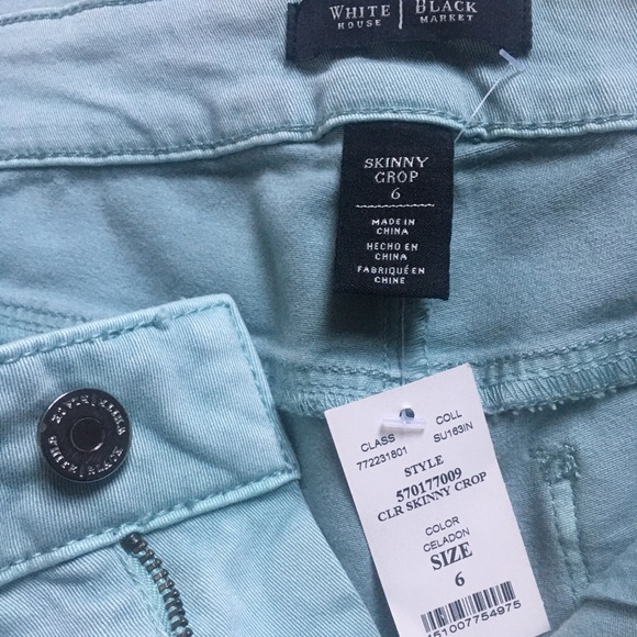 White House Black Market Denim - ❤️WHBM SKINNY CROP CELADON SIZE 6 NWT